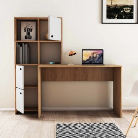 Resim Mezza Sılence Kitaplık - Çalışma Masası Takımı 1996 Sepet-Beyaz 