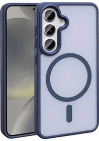 Resim Ensueno Galaxy Uyumlu S24 Plus Kılıf Magsafe Şarj Özellikli Mat Arka Yüzey Sio Kapak-lacive Lacivert 