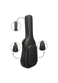 Resim Klasik Gitar Çantası-kılıfı-kalın-gigbag-siyah Kapitoneli-suni Deri 