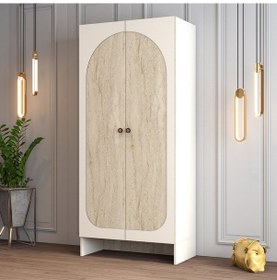 Resim Münih 2 Kapaklı 1 - Gardrop - Krem / Traverten Krem / Traverten 