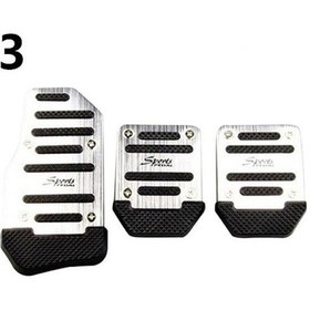 Resim Gümüş 3 Adet Kaymaz Araba Hızlandırıcı Fren Ayak Pedalları Oto Araç Ayak Dayama Seti 