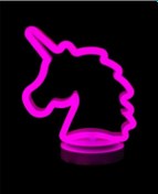 Resim Neon Işıklı Unicorn Masa Gece Lambası Çok Renkli 