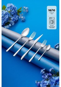 Resim Emsan Bello 30 Parça 6 Kişilik Çatal Kaşık Bıçak Takımı Gümüş 