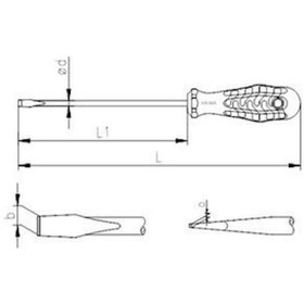 Resim İzeltaş Kraft Serisi Düz Uçlu Tornavida 3x40 
