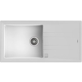 Resim Teka Stone 60 L-TG Tek Gözlü Tezgah Üstü White Beyaz Granit Evye 