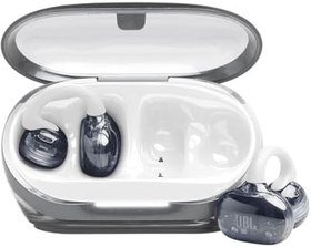 Resim JBL Soundgear Clips Gerçek Kablosuz Açık Kulak Kulaklık, SonicArc Tasarım, 32 Saate Kadar Toplam Çalma Süresi, 4 Işın Oluşturan Mikrofon, IP54 Suya ve Toza Dayanıklı, JBL OpenSound Teknolojisi, Ghost 