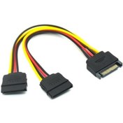 Resim Sata Çoklayıcı 15 Pin 1 Erkek 2 Dişi 2 Port Çoklayıcı Y Splitter Hdd Bağlantı Kablosu 4426 