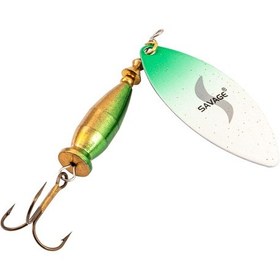 Resim Turna Levrek Alabalık Döner Olta Kaşık - Alp Long - Yeşil/beyaz - No:2/20gr 