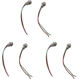 Resim Gemstone 6x T10 Soket W5W Adaptörü Yumuşak Kauçuk Işık Tutucu Araç Aksesuarları Erkek - Kadın Tel Konektörü Kablo ile (Yurt Dışından) 