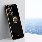 Resim Xiaomi Redmi K60 Xınlı Düz Kenar 6d Elektrolizle Tpu Telefon Kılıfı İle Halka Tutucu 