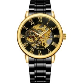 Resim Hanyang 09 Forsınıng Altın Mekanik Saat Dairesel Içi Boş Alt Roma Dijital Ölçekli Saat Erkek ve Kadın Bilek Kayışı Izle (Yurt Dışından) 