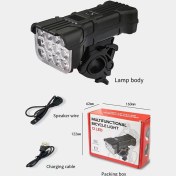 Resim Sanning 12 LED Bisiklet Işık USB Şarj Edilebilir Su Geçirmez Bisiklet Far ile Bisiklet Korna Arka Lambayı Vurgulayın (Yurt Dışından) 