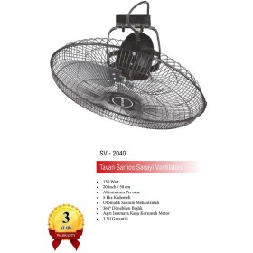 Resim Süsler Tavan Vantilatörü 20 inç Aluminyum Pervane 360 Derece Dönebilir 3 Yıl Garanti 