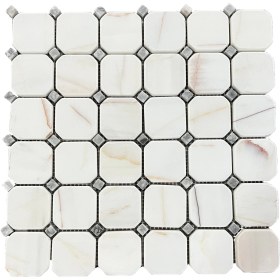 Resim Tuqco Octagon Dolamit Spider Eskitme Mermer Mozaik 