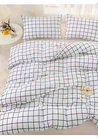 Resim Eponj Home Ütülenir Nevresim Takımı Çift Kişilik Pled Kareli Siyah 