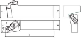 Resim T Sistem - ISO TCKNR/L 75° Dış Çap Torna Kalemi 