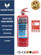 Resim Balkan Ticaret 2 Kg Tozlu Yangın Tüpü + talimat etiketi hediyeli - hemen müdahale için özel tasarım 