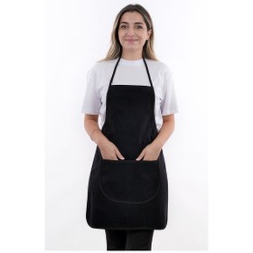 Resim Wellsoft İkili Paket Cepli Mutfak Önlüğü Sıvı Geçirmez Su Geçirmez Mutfak Önlüğü Siyah 