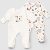 Resim Little Gusto Kendinden Eldivenli Patikli 2'li Organik Pamuk tulum Seti Born To Be Gusto 