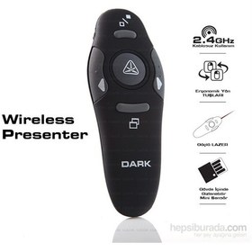 Resim Dark WP03 Kırmızı Lazerli 2.4GHz RF Kablosuz Sunum Kumandası 