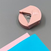 Resim 1 adet Pembe Kart Fotoğraf Kesici, Yuvarlak Kağıt Kesici, Kağıt Delik Çivi, Pembe 