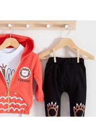 Resim 3-18 Ay Erkek Bebek Alt&üst Takımı Aslan 3'lü Kiremit Kiremit 