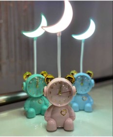 Resim Menuzer Tavşan & Ayıcık Şirin Saatli Çocuk Masa Ve Gece Lambası 