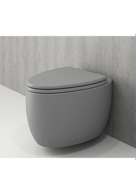 Resim Bocchi Etna Asma Klozet Ve Kapak Gri 1116-006-0128 Mat Gri 