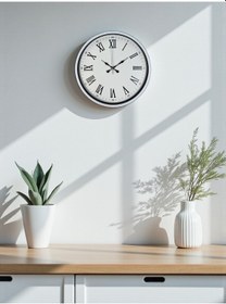 Resim 36 Cm Beyaz Roman Rakamlı Duvar Saati Çok Renkli 