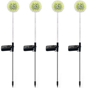 Resim Hfambition Güneş Enerjili 4'lü Simülasyon Papatya Lambası, 16 Led 4 Renkli Işık Zinciri, Ip65 Su Geçirmez Bahçe Dekoratif Toprak Takılı Aydınlatma 