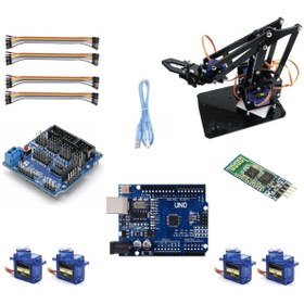 Resim Emes Robotik Bluetooth Kontrollü Servo Kol Robot Seti (Orta Seviye-EMES ROBOTİK ÖRNEK KODLAR HEDİYE) 
