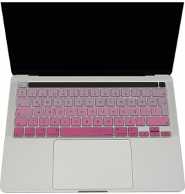 Resim Apple Uyumlu MacBook Pro Klavye Kılıfı 13 İnç M1-m2, Türkçe Q A2338 A2289 A2251 A2141 Gradient Pembe 