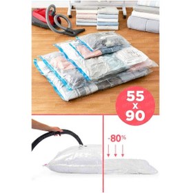 Resim Vakumlu Hurç Vakumlu Poşet Pratik Vakumlu Saklama Hurcu Poşet Xl 55x90 Gri 