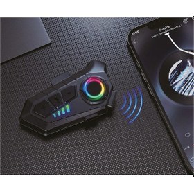 Resim Kask İçi Bluetooth Kulaklık Motosiklet Intercom Seti Siyah 