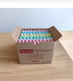 Resim Drnkidsveeğitim Öz-gün Tebeşir 1 Kutu 100 Lü Renkli Tebeşir 