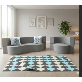 Resim Pufymax Orion Yataklı Koltuk Takımı 2+1 Modern Pratik Sünger Koltuk Takımı Yıkanabilir Kılıflı(gri) 