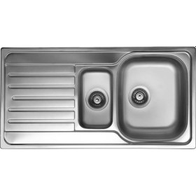 Resim Livinox Dorian 15 1,5 Gözlü 100x50 Sol Mikro Keten Paslanmaz Çelik Mutfak Eviyesi İnox 