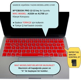 Resim McStorey Laptop Macbook Pro Klavye Kılıf Türkçe Q Baskılı A1534 A1708 ile Uyumlu 