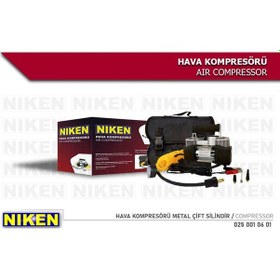 Resim Araç Lastik Hava Kompresörü Metal Çift Silindir Çantalı Niken N11.388 