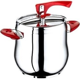 Resim Safinox Flavia Klasik Düdüklü Tencere Renkli Kulp-6 L Kırmızı 