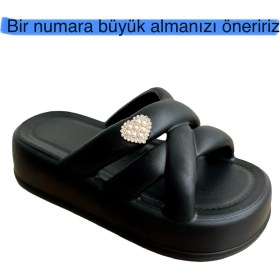 Resim Sonimix Yüksek Tabanlı Ortopedik Kadın Terlik Havuz Plaj Deniz Terliği 