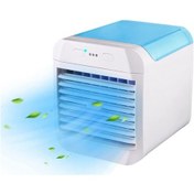 Resim Mini Hava Soğutucu Fan Taşınabilir Klima Sessiz Usb Hava Soğutucu 7 Renkli Led Işık İle Kişisel Klima - Mavi 2413 Renkli 