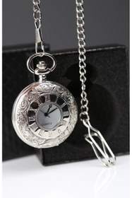 Resim imsaconcept Önü Yarım Açık Gümüş Renk Köstekli Saat Kutulu 