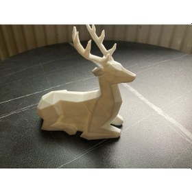 Resim Beyaz Mini Modern Natural Geyik Heykeli Hediyelik Ev Ve Ofis İçin 13 Cm Dekoratif 