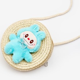 Resim Mint Oyuncak Figürlü Kız Çocuk Hasır Çanta - Mint / Tek Ebat 