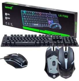 Resim Lennox LX-T302 Oyuncu Klavye Mouse Set Rgb Işıklı Orjinal 