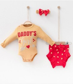 Resim Daddy's Girl Bandanalı Kız Bebek Takımı Hardal 