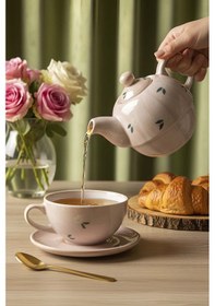 Resim Limon Çiçeği Amore 4 Parça Demlik & Fincan Seti Çok Renkli 