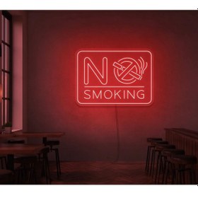 Resim No Smokıng Yazılı Ve Şekilli Neon Tabela Kırmızı 