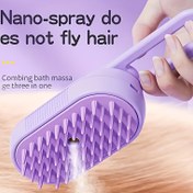Resim 3-in-1 Buharlı Pet Fırçası - USB Şarj Edilebilir, Katlanabilir Kedi ve Köpek Bakım Aracı Silikon Kıllarla, Uzun ve Kısa Kürk Tipleri İçin İdeal, Tüy Sağlığı ve Görünümü Artırır, Taşınabilir Tasarım, Pet Bakım Fırçası | Canlı Mor | Nano-sprey Teknolojisi 